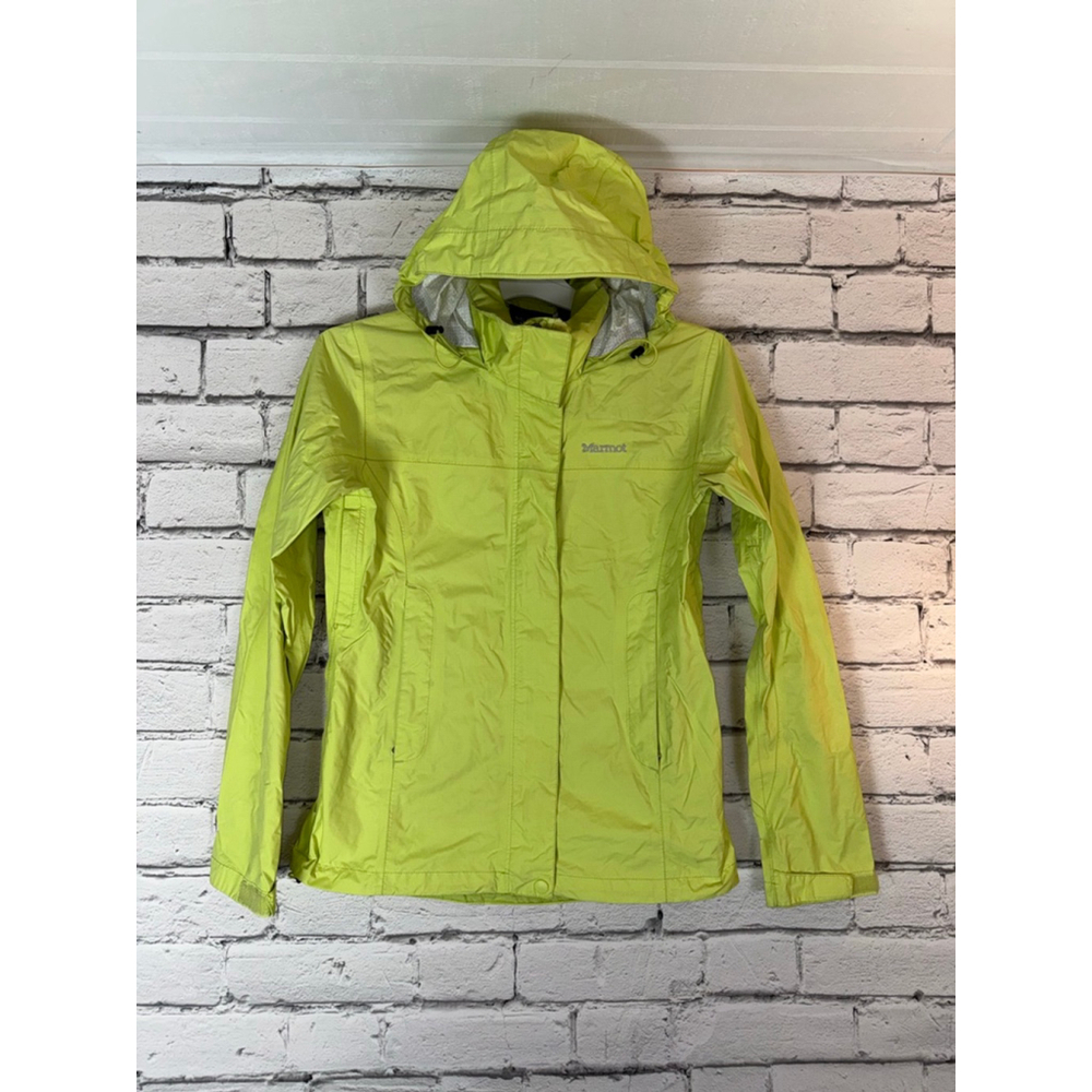 Women's Marmot Precip Rain Jacket Soft Shell Hooded Wind Breaker size XS